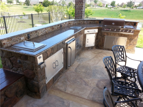 Outdoor kitchen created by oberndorfer landscaping